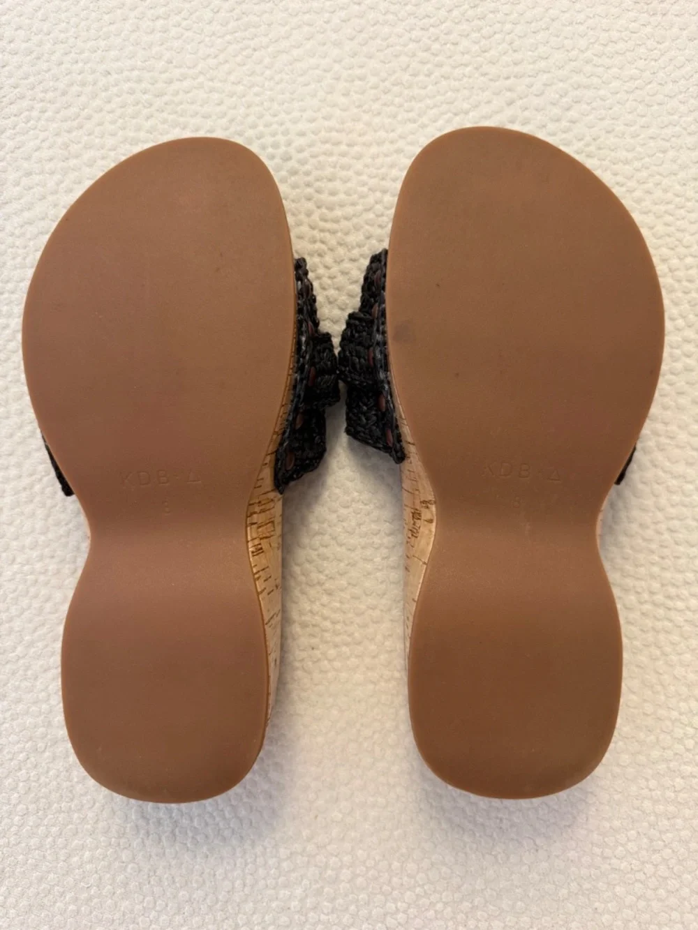 Kelsi Dagger Brooklyn Paulie Black Raffia Cork Platform Sandals 8